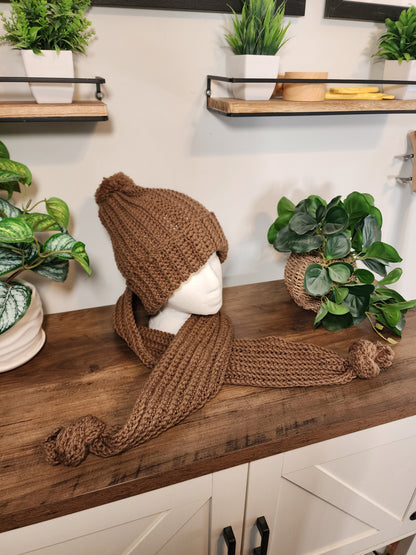 Crochet hat and scarf set