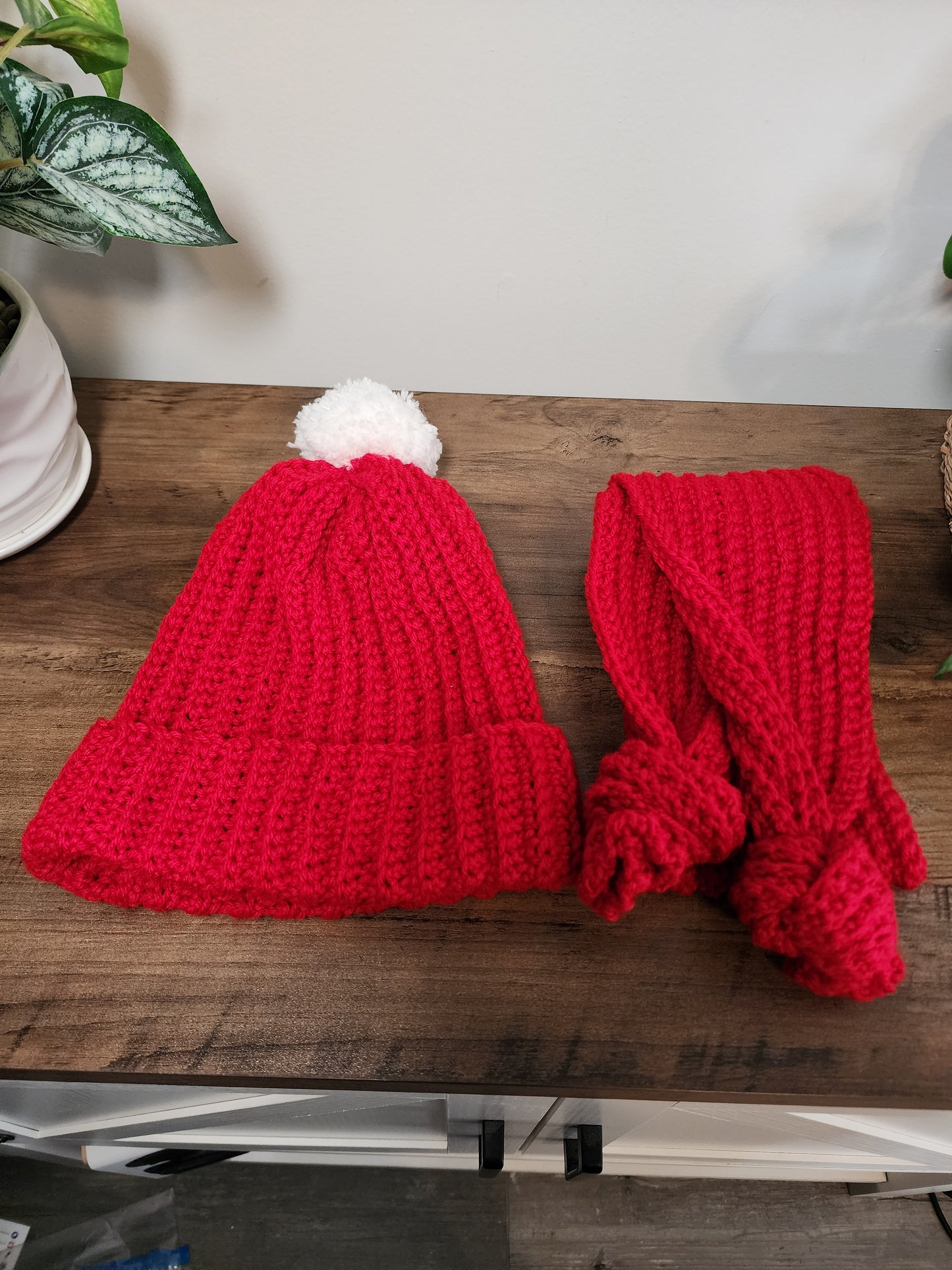 Crochet hat and scarf set