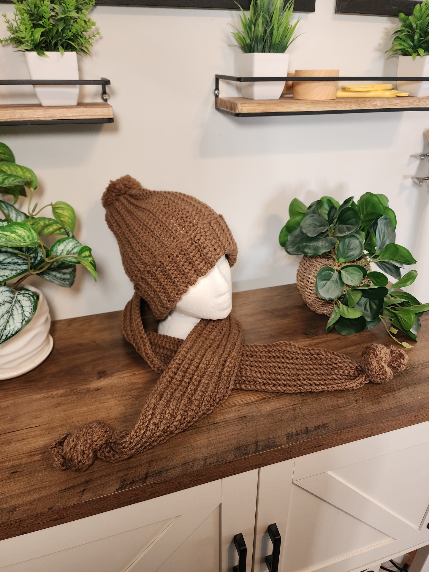 Crochet hat and scarf set