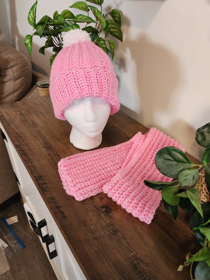 Crochet hat and scarf set