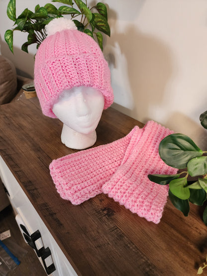 Crochet hat and scarf set