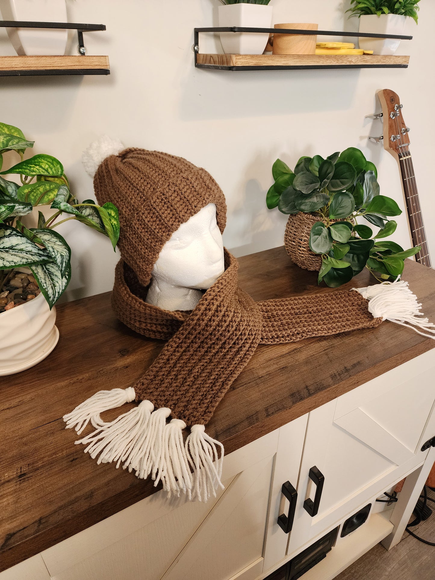 Crochet hat and scarf set