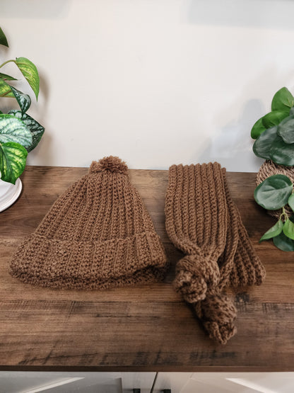 Crochet hat and scarf set