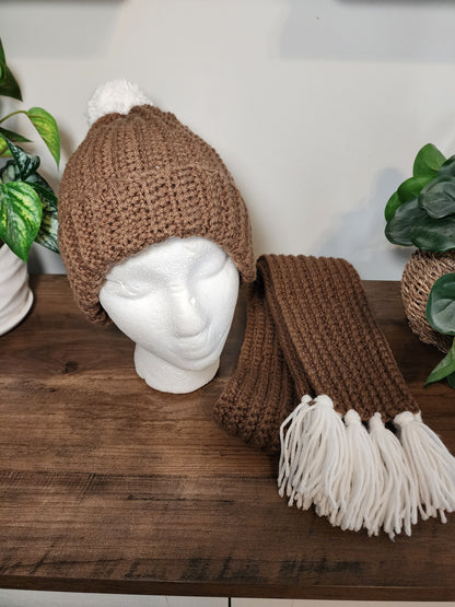 Crochet hat and scarf set