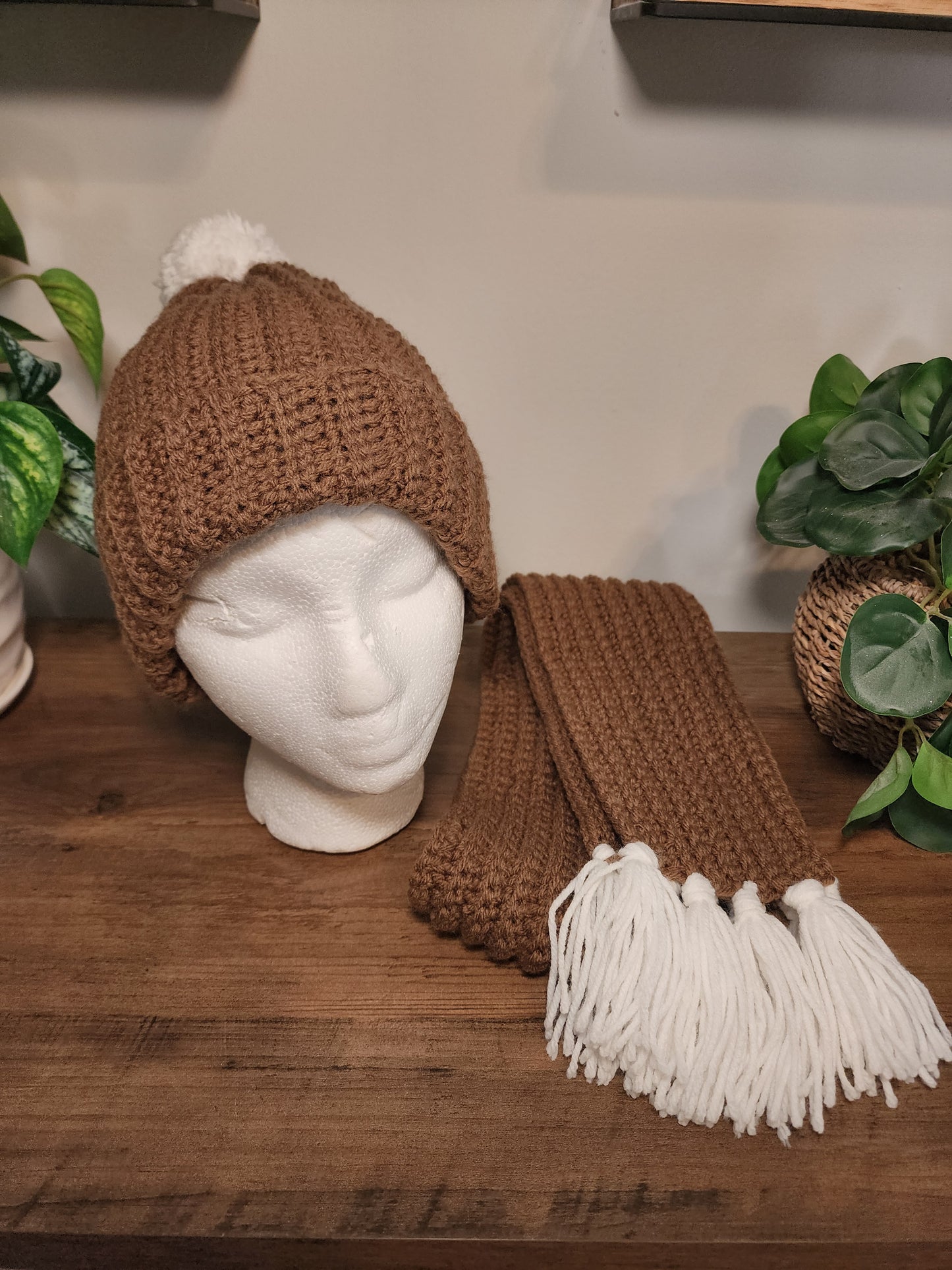 Crochet hat and scarf set