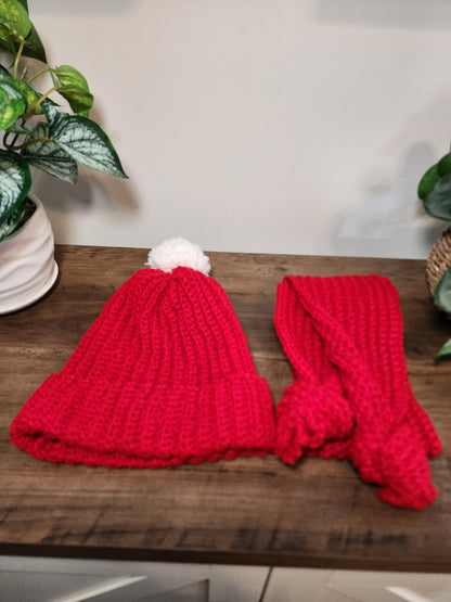 Crochet hat and scarf set