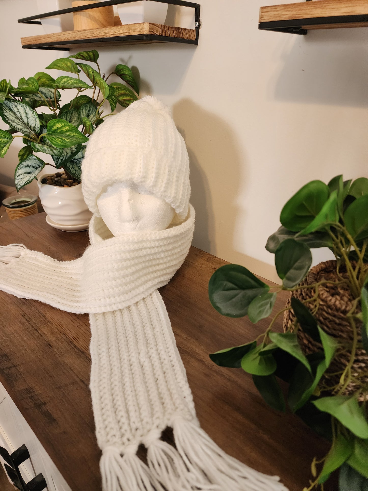 Crochet hat and scarf set