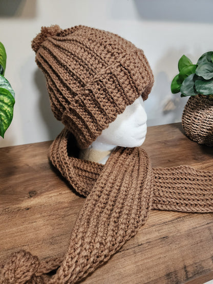 Crochet hat and scarf set