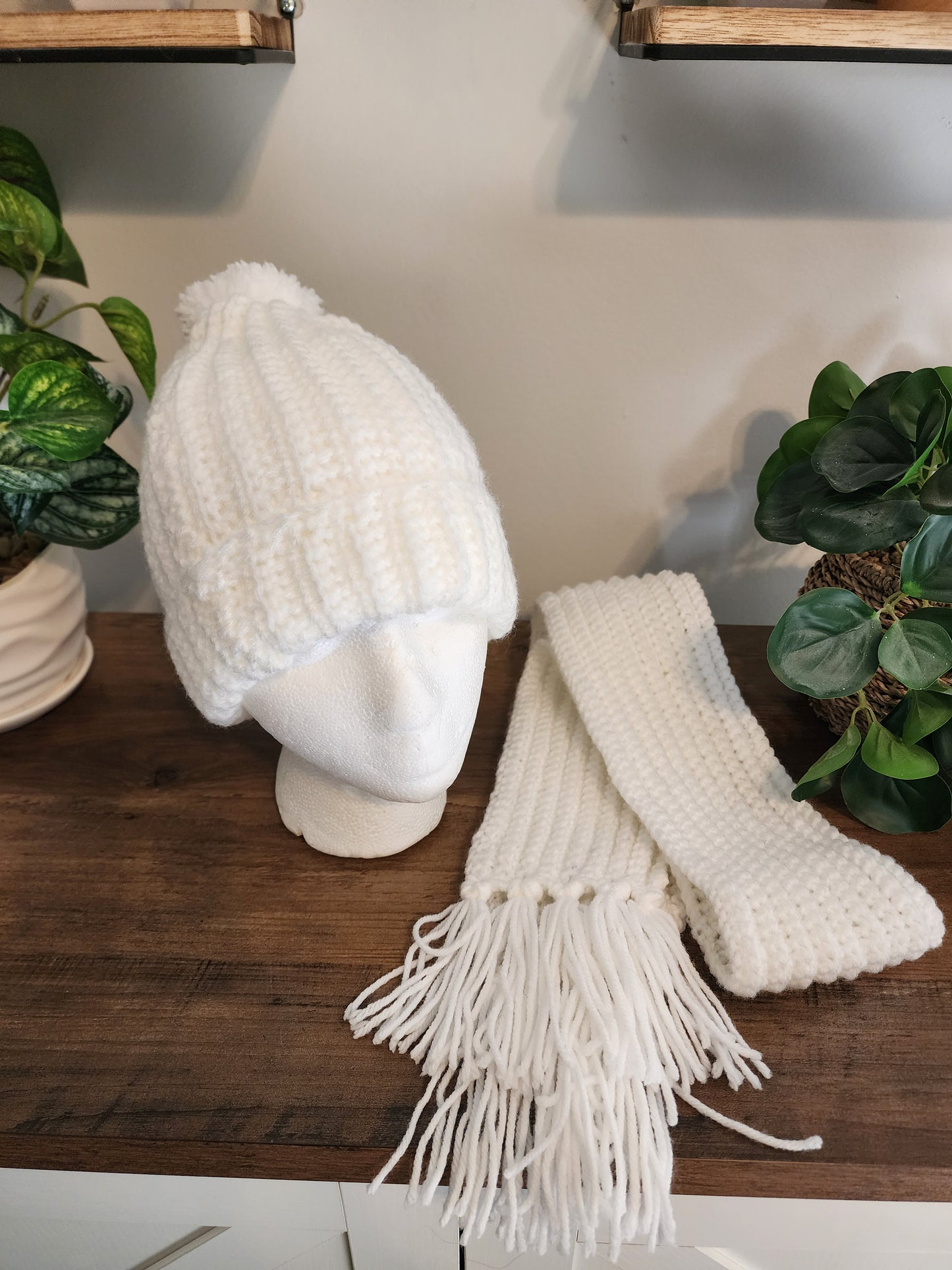 Crochet hat and scarf set